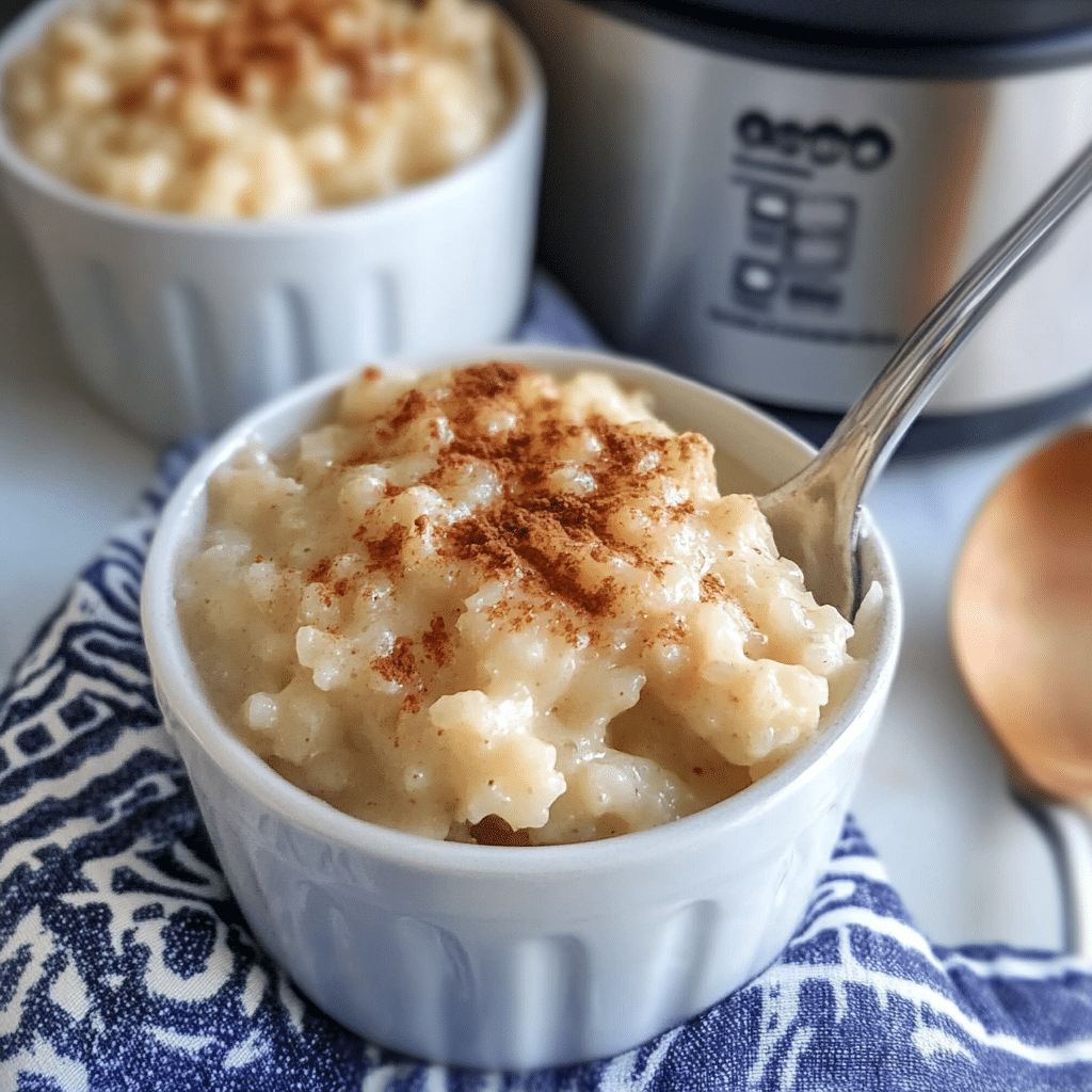 Instant Pot Rice Pudding with cinnamon